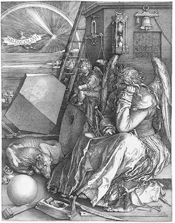 Image of melancholic angel by Duerer