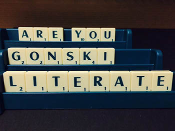 Image of Text made up from Scrabble (board game) letters saying: Are you Gonski literate