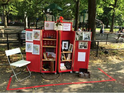 Open cabinet in park