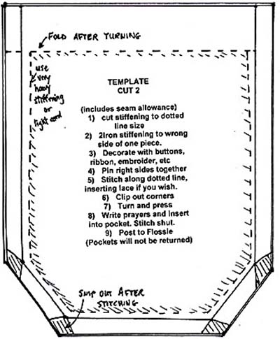 Drawn template to cut out with instructions.